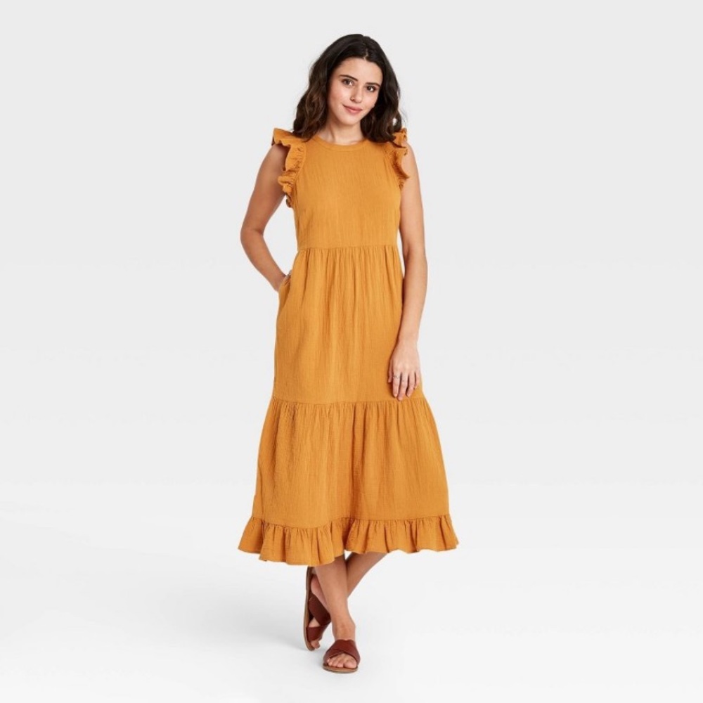 Ruffle Sleeveless Tiered Dress